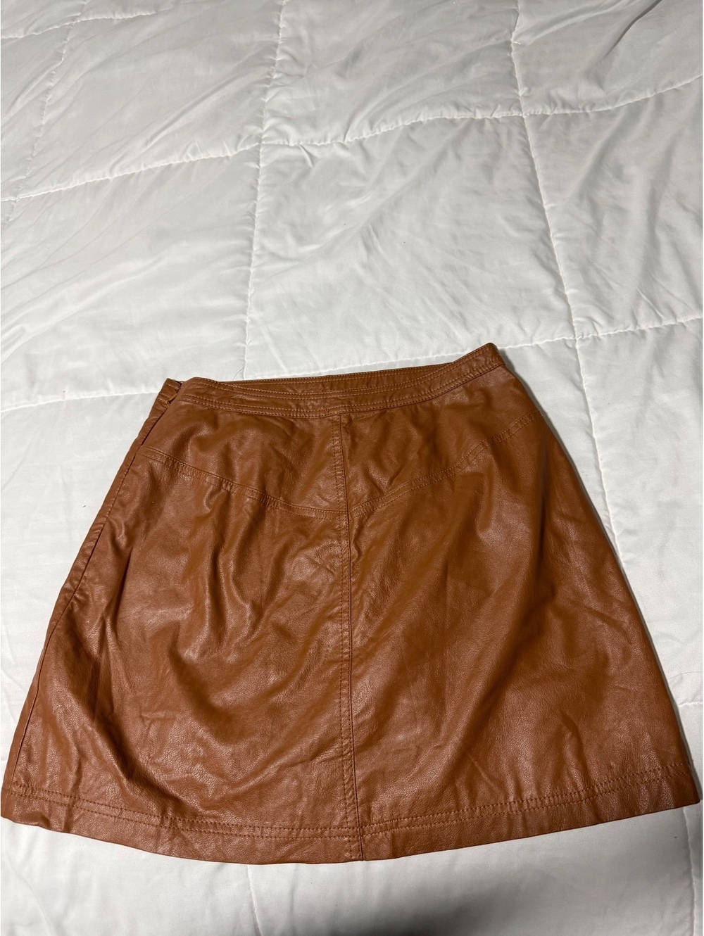 Free People Brown Faux Leather A-Line Skirt Size 4
